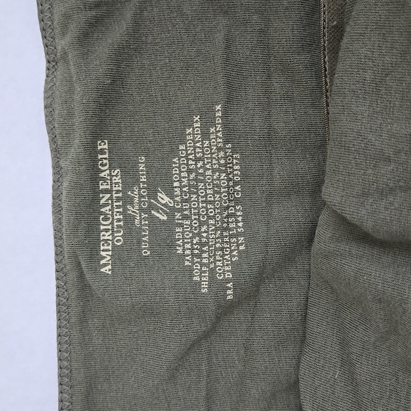 American Eagle Olive Green Lace Trim Tank Top Cami Y2k - Size L - NWT - Picture 8 of 10